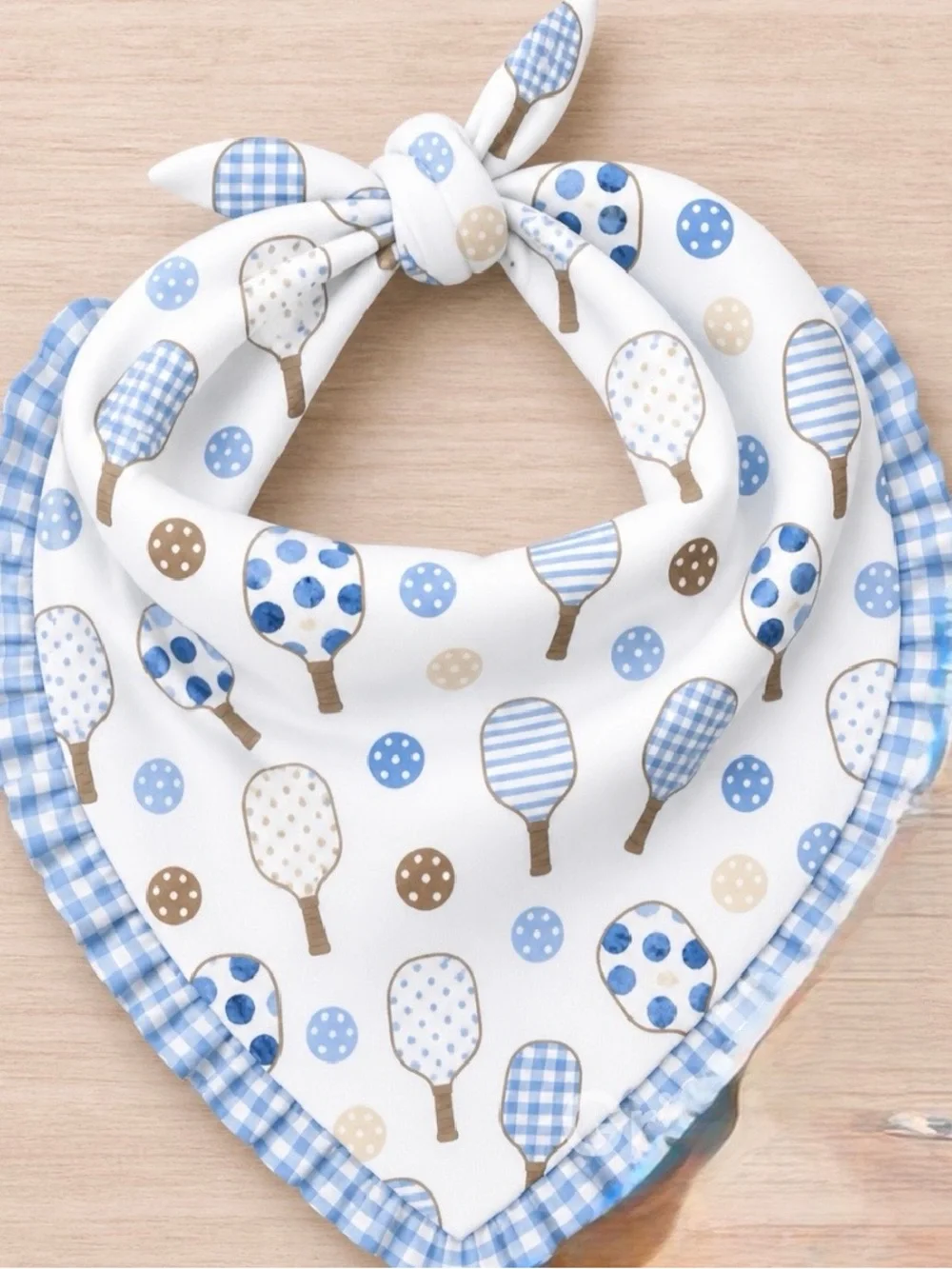 New! Pickle Ball Ruffle Dog Bandana-Extra Small